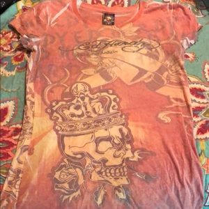 Pink Ed Hardy tee size M